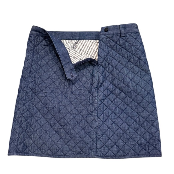 Brooks Brothers Denim Quilted Skirt 10 - Picture 3 of 9